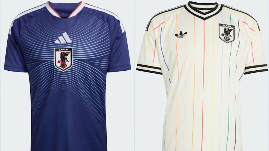 Japan’s World Cup home and away jerseys. 
