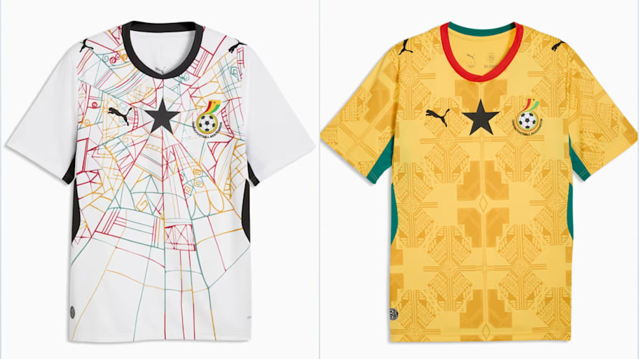 Ghana’s World Cup home and away jerseys. 