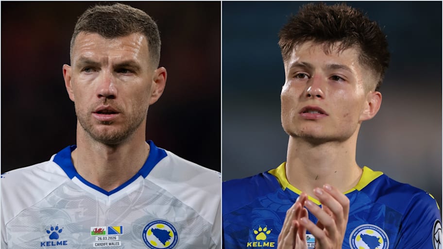 Edin Dzeko and Esmir Bajraktarević. 