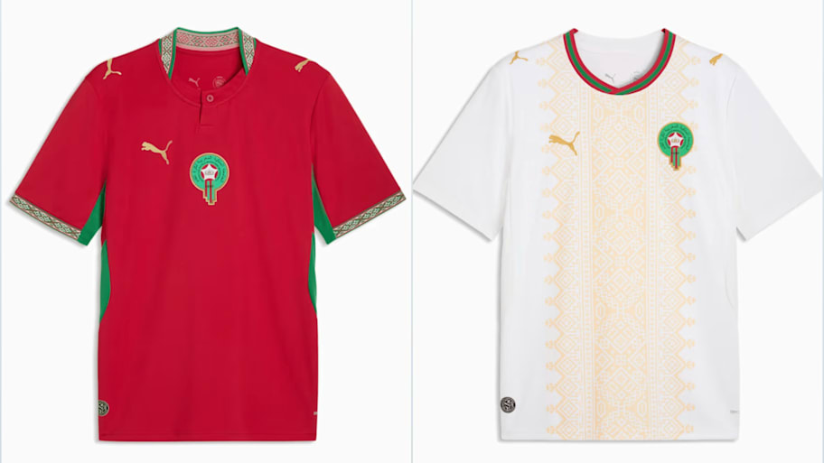 Morocco’s 2026 World Cup home and away jerseys. 