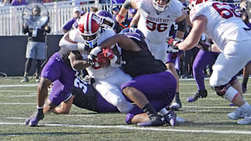 Indiana Hoosiers running back Justice Ellison (6) runs for a touchdown against the Northwestern Wildcats during the first half at Lanny and Sharon Martin Stadium.