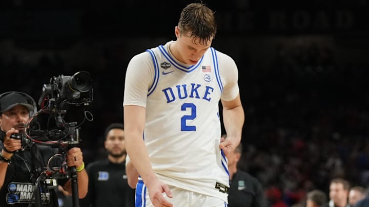 Cooper Flagg's freshman season at Duke came to a stunning end Saturday night at the Final Four.