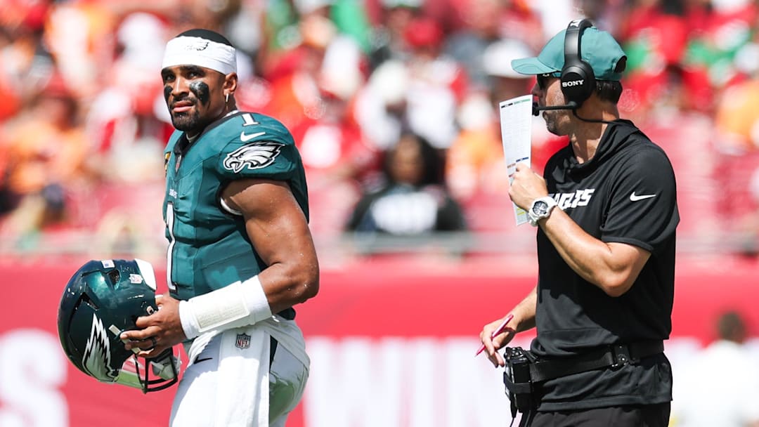 In five seasons playing for Nick Sirianni, Jalen Hurts has had four offensive coordinators, including Kevin Patullo, who replaced Kellen Moore.