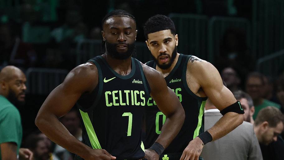 Celtics guard Jaylen Brown and forward Jayson Tatum 