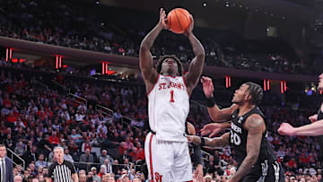 Jan 22, 2025; New York, New York, USA; St. John's basketball guard Kadary Richmond (1)  at Madison Square Garden. 