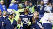Dec 29, 2019; Seattle, Washington, USA; Seattle Seahawks running back Marshawn Lynch (24) puts on his helmet during the fourth quarter against the San Francisco 49ers at CenturyLink Field.