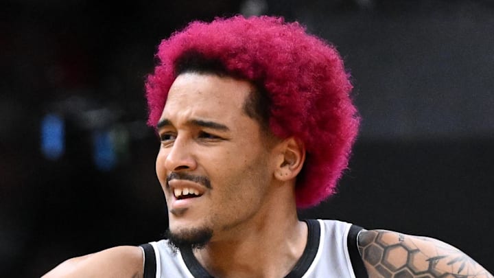 Jan 10, 2026; Boston, Massachusetts, USA; San Antonio Spurs forward Jeremy Sochan (10) reacts after being called for a foul during the first half of a game against the Boston Celtics at the TD Garden. Mandatory Credit: Brian Fluharty-Imagn Images