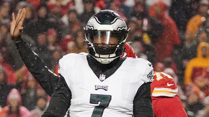 Philadelphia Eagles linebacker Haason Reddick (7) celebrates after a sack against the Kansas City Chiefs.