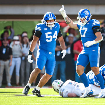 BYU linebacker Jack Kelly gets a sack against Texas Tech