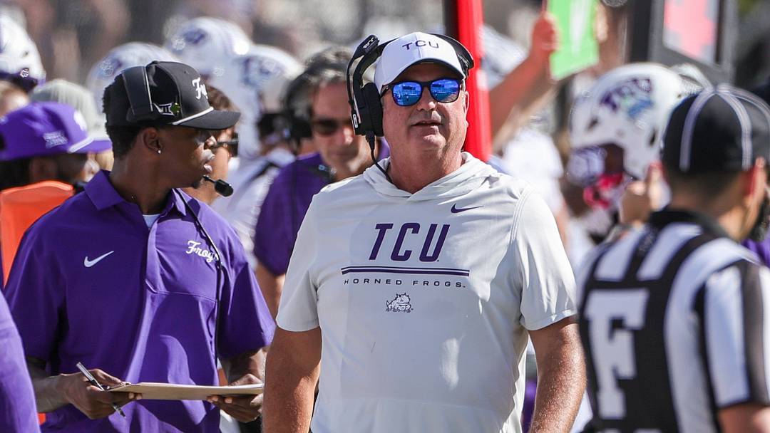  TCU Horned Frogs head coach Sonny Dykes during the second quarter against the UCF Knights at Acrisure Bounce House.  