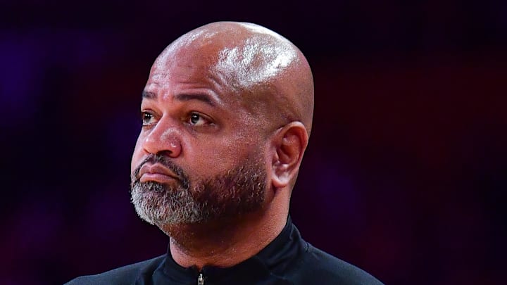 Dec 30, 2025; Los Angeles, California, USA; Detroit Pistons head coach J.B. Bickerstaff: Gary A. Vasquez-Imagn Images