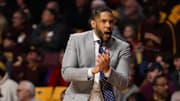 Indiana Hoosiers acting head coach Yasir Rosemond reacts during the first half against the Minnesota Golden Gophers at Williams Arena.