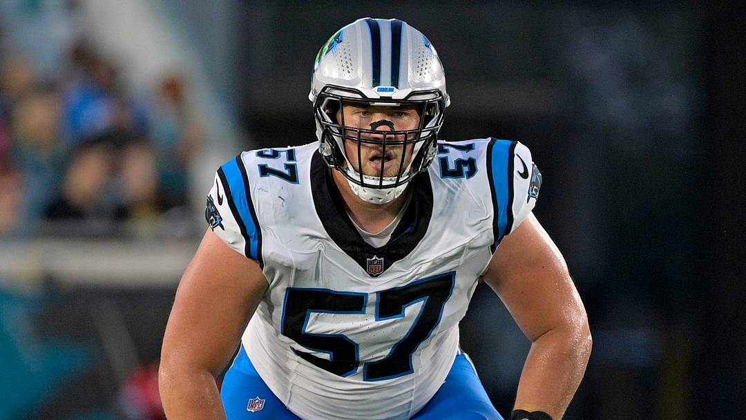 Carolina Panthers tackle Monroe Freeling (57) during the first quarter of the preseason game 