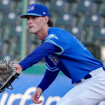 Oklahoma City infielder CJ Alexander (22) forces out a runner during a minor league baseball game between the Oklahoma City Comets and the Sugar Land Space Cowboys at Chickasaw Bricktown Ballpark in Oklahoma City, on Thursday, July 10.