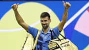 Novak Djokovic celebrates a win at the Australian Open.