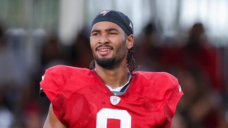 Tampa Bay Buccaneers wide receiver Emeka Egbuka participates in training camp at AdventHealth Training Center.  | Nathan Ray Seebeck-Imagn Images