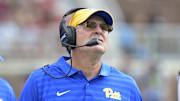 Oct 11, 2025; Tallahassee, Florida, USA; Pittsburgh Panthers head coach Pat Narduzzi during the second half against the Florida State Seminoles at Doak S. Campbell Stadium. Mandatory Credit: Melina Myers-Imagn Images