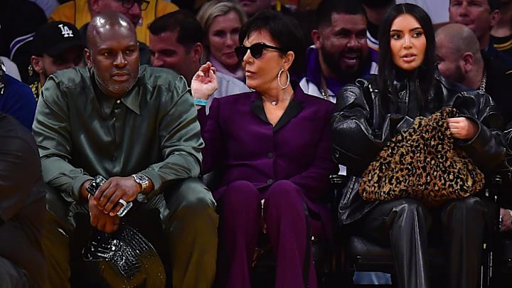 Apr 24, 2023; Los Angeles, California, USA; Actor Corey Gamble, media personality Kris Jenner and Kim Kardashian in attendance during the second half in game four of the 2023 NBA playoffs between the Los Angeles Lakers and Memphis Grizzlies at Crypto.com Arena. Gary A. Vasquez-Imagn Images Apr 24, 2023; Los Angeles, California, USA; Actor Corey Gamble, media personality Kris Jenner and Kim Kardashian in attendance during the second half in game four of the 2023 NBA playoffs between the Los Angeles Lakers and Memphis Grizzlies at Crypto.com Arena. Gary A. Vasquez-Imagn Images