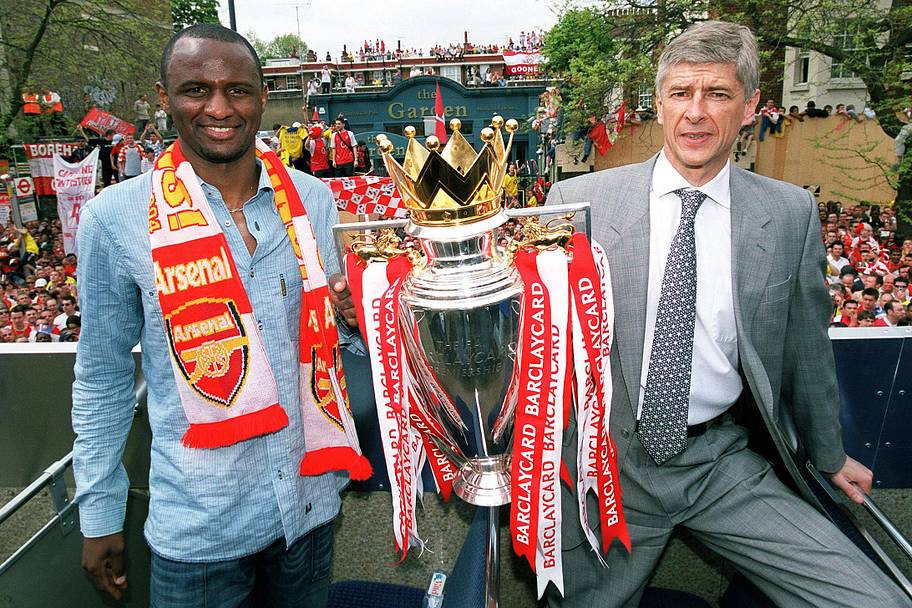 Patrick Vieira (left) and Arsène Wenger.