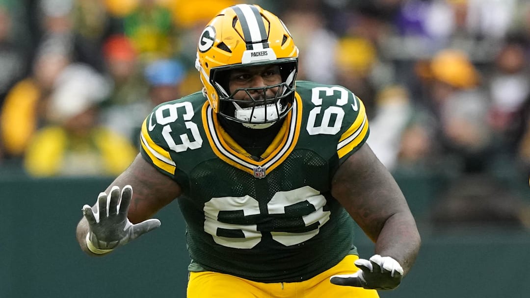 Green Bay Packers offensive tackle Rasheed Walker (63) during the game against the Minnesota Vikings 