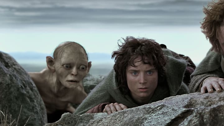 Gollum (Andy Serkis), Frodo Baggins (Elijah Wood) in The Lord of the Rings: The Two Towers.