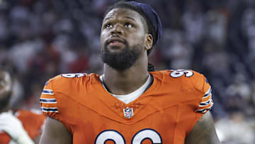  Chicago Bears defensive tackle Zacch Pickens (96) after the game against the Houston Texans at NRG Stadium.
