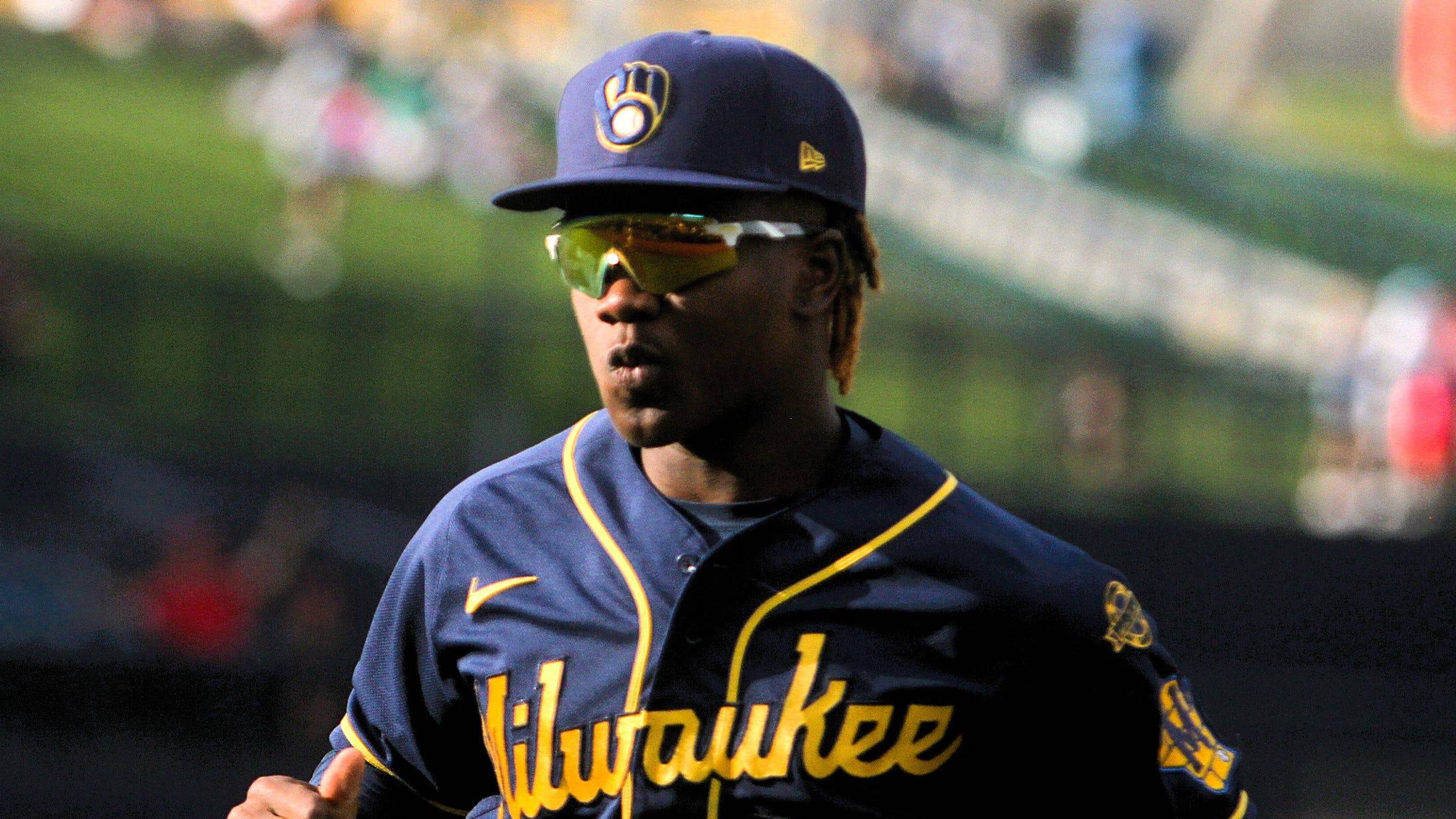 Milwaukee Brewers prospect Jesus Made runs off the field during the spring breakout game on March 17, 2025.