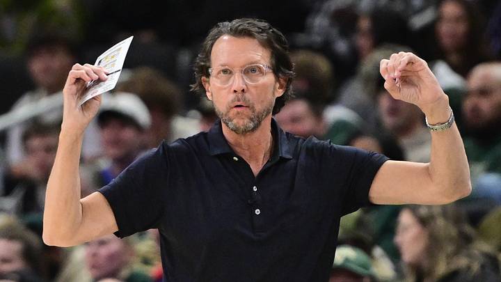 Atlanta Hawks head coach Quin Snyder reacts against the Milwaukee Bucks at Fiserv Forum on March 4, 2026.