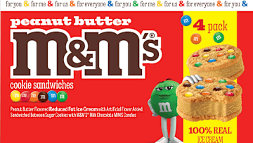 M&M'S Peanut Butter Ice Cream Cookie Sandwich. Image courtesy M&M'S