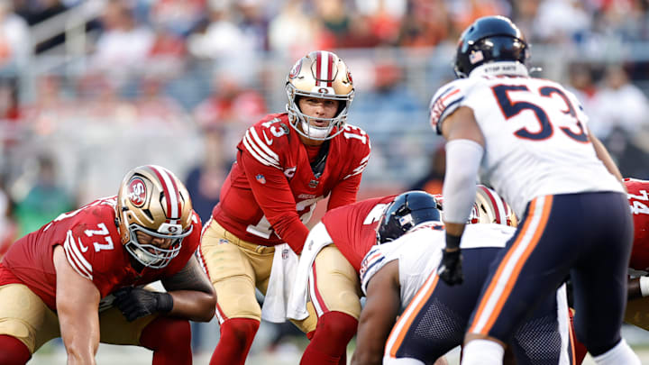 San Francisco 49ers quarterback Brock Purdy (13) vs. the Chicago Bears