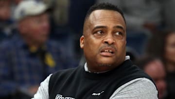 Feb 11, 2024; Memphis, Tennessee, USA; Tulane Green Wave head coach Ron Hunter watches during the first half against the Memphis Tigers at FedExForum