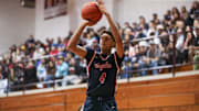 Veterans Memorial's Billy White III attempts a basket during the game at Flour Bluff High School, Friday, Jan. 12, 2024, in Corpus Christi, Texas.