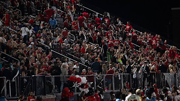 Bay High fans are seen during their game against Bozeman at Tommy Oliver Stadium in Panama City, Fla., Nov. 1, 2024.