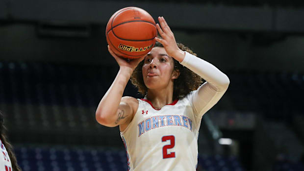 Aaliyah Chavez shoots a three-pointer