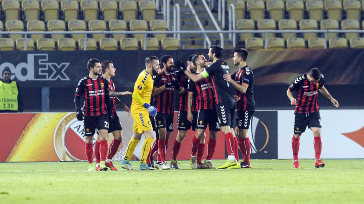 Vardar oyuncularının gol sevinci Vardar oyuncularının gol sevinci
