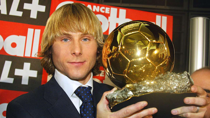 Juventus midfielder Pavel Nedved poses, 