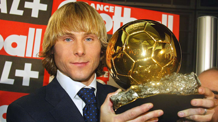 Juventus midfielder Pavel Nedved poses, 