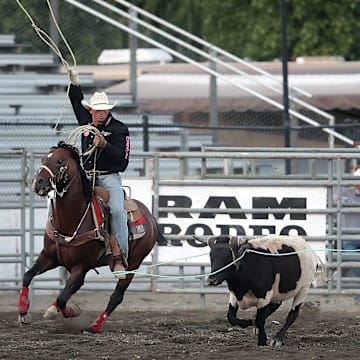 Rodeo action at a PRCA pro rodeo. 