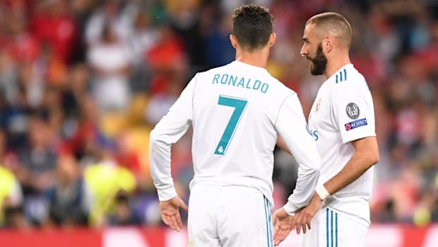 Karim Benzema and Cristiano Ronaldo in action for Real Madrid