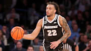 Mar 14, 2024; New York City, NY, USA; Providence Friars guard Devin Carter (22) brings the ball up court against the Creighton Bluejays during the first half at Madison Square Garden. Mandatory Credit: Brad Penner-USA TODAY Sports