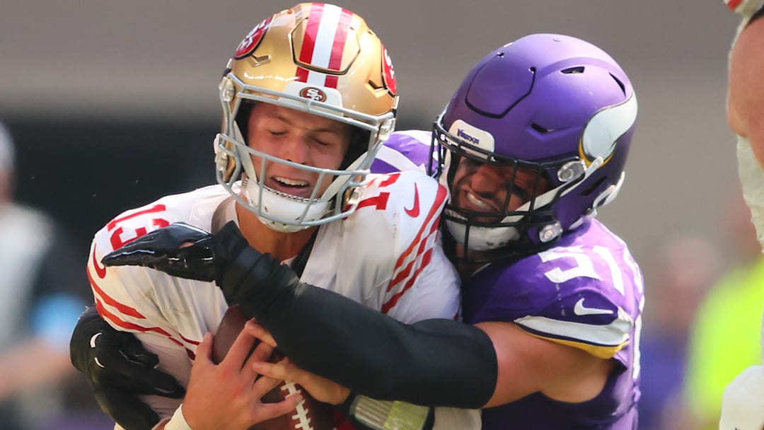 San Francisco 49ers QB Brock Purdy and Minnesota Vikings LB Blake Cashman