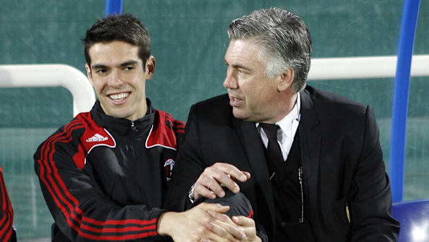 Kaka and Carlo Ancelotti