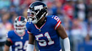 New York Giants linebacker Abdul Carter was benched for the Giants' opening series against the Packers on Sunday.