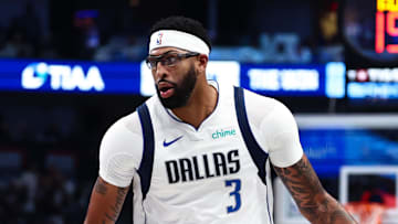 Oct 22, 2025; Dallas, Texas, USA;  Dallas Mavericks forward Anthony Davis (3) in action during the game against the San Antonio Spurs at American Airlines Center. Mandatory Credit: Kevin Jairaj-Imagn Images