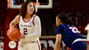 Oklahoma freshman point guard Aaliyah Chavez, shown inm the season opener vs. Belmont, scored a season-high 21 in Wednesday's win over Kansas City at Lloyd Noble Center.