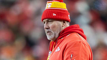 Jan 26, 2025; Kansas City, MO, USA; Kansas City Chiefs special teams coordinator Dave Toub against the Buffalo Bills in the AFC Championship game at GEHA Field at Arrowhead Stadium.