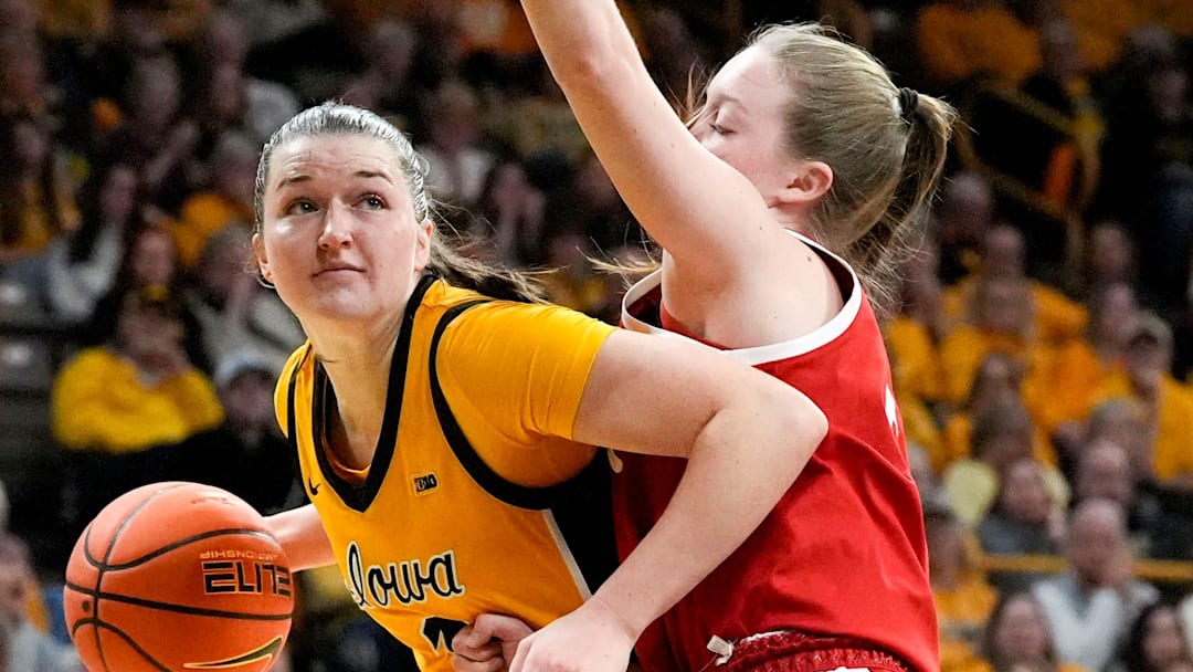 Iowa guard Taylor Stremlow had 17 points to give the Hawkeyes a season sweep of Nebraska. Iowa guard Taylor Stremlow had 17 points to give the Hawkeyes a season sweep of Nebraska.