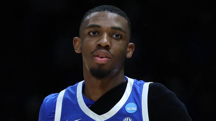 Kentucky Wildcats guard Lamont Butler (1) against the Tennessee Volunteers at Lucas Oil Stadium on March 28, 2025.