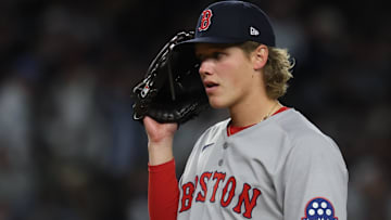 Boston Red Sox pitcher Connelly Early (71) stands on the mound in the first inning against the New York Yankees during game three of the Wildcard round for the 2025 MLB playoffs at Yankee Stadium.