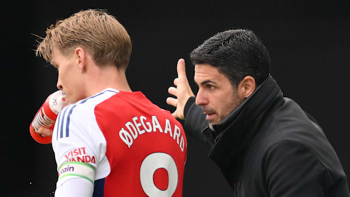 Martin Ødegaard (left) will captain Mikel Arteta's side vs. Crystal Palace. Martin Ødegaard (left) will captain Mikel Arteta's side vs. Crystal Palace.